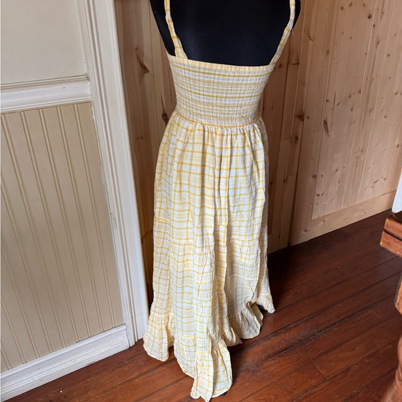 Yellow Plaid Maxi Dress - Picture 4 of 6